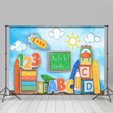 Lofaris Crayon Bookshelf Blackboard Back To School Backdrop